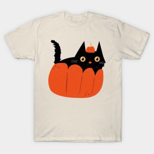 Halloween spooky cat pumpkin cute boo T-Shirt